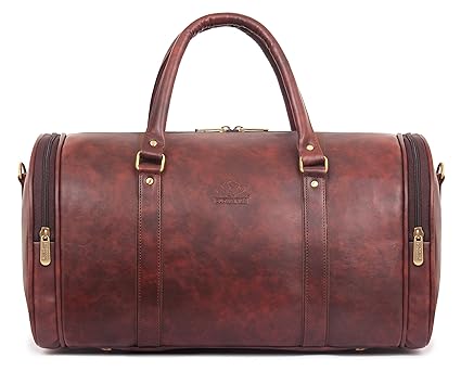 The Clownfish Ranger Vegan Leather 30 LTR Travel Duffel Bag | (Wine Red)