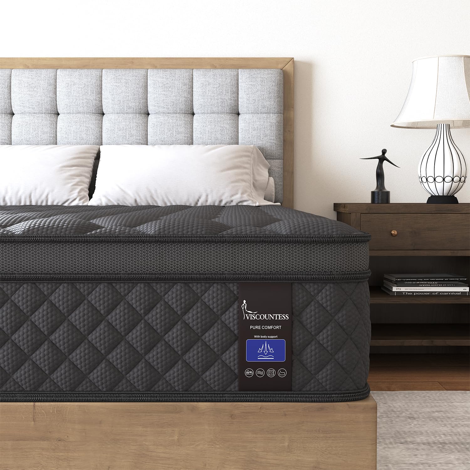 Photo 1 of ** NEW*** VISCOUNTESS Full Mattress, 12 Inch Mattresses Hybrid Euro Top Mattress Medium Firm for Back & Lumbar Support, 100 Night Trial, Individual Pocket Spring Bed for Motion Isolation & Pressure Relief