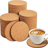 Cork Coasters Bulk for Drinks, 40Pcs Reusable Round Edge Coasters, 3.5 Inches Thick Absorbent Heat Resistant Drink Coaster for Bar Holiday Wedding Birthday Supplies Party Decor