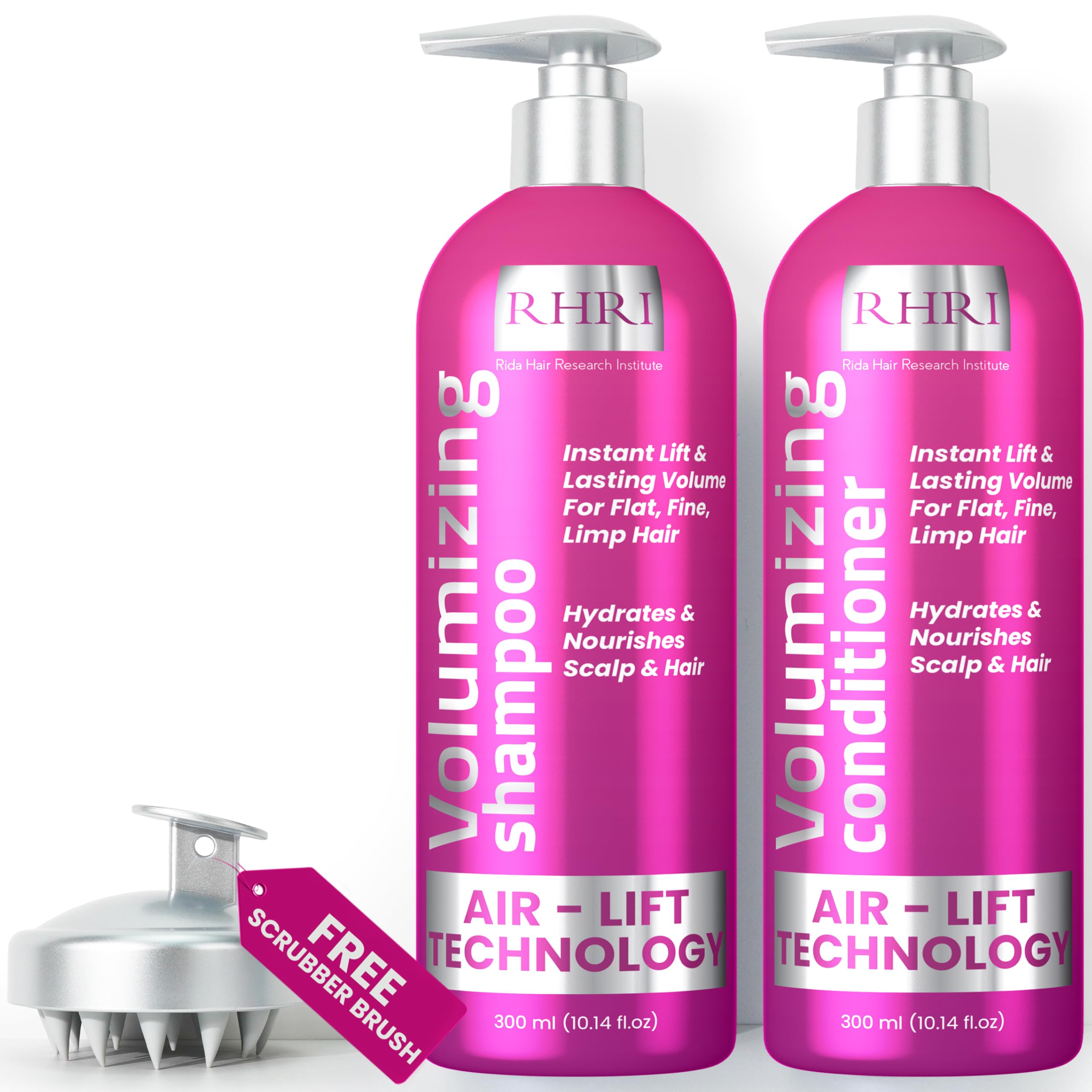 Photo 1 of Volumizing Shampoo and Conditioner Set for Fine Hair | Hydrating, Nourishing, Boosts Volume, Texture, and Shine | Ideal for Thinning and Limp Hair | 10.14 fl.oz (Pair of 2)