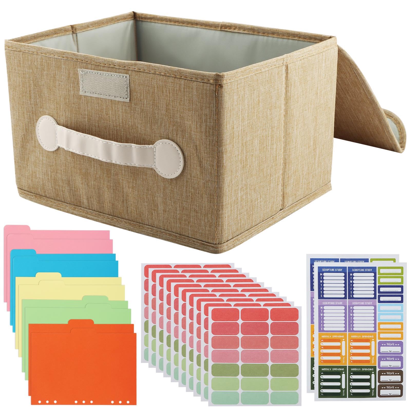 Photo 1 of Greeting Card Organizer & Storage Box with 10 Pcs Dividers, Storing 120+ Cards with 210 Pcs Labels and 2 Pcs B5 Index Paper, for Scrapbooking, Envelopes, Sticker, Photos, Notecards(Type B)