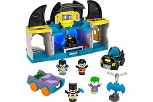 DC Super Friends Fisher-Price Little People Toddler Toy Deluxe Batcave Playset with Batman Figure for Pretend Play Ages 18+ Months (Amazon Exclusive)