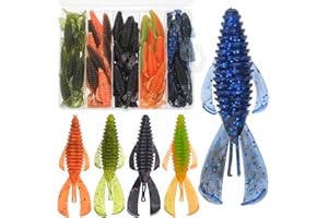 Gefischtter Squid Swimbait Fishing Lures - Tail Octopus Jig Head Glow Soft Plastic Lures - Trout Bass Fishing Baits Kit