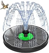 SZMP Solar Fountain Green Flower 3.5W Glass Panel 8 Spray Modes 4 Fixed Pipes