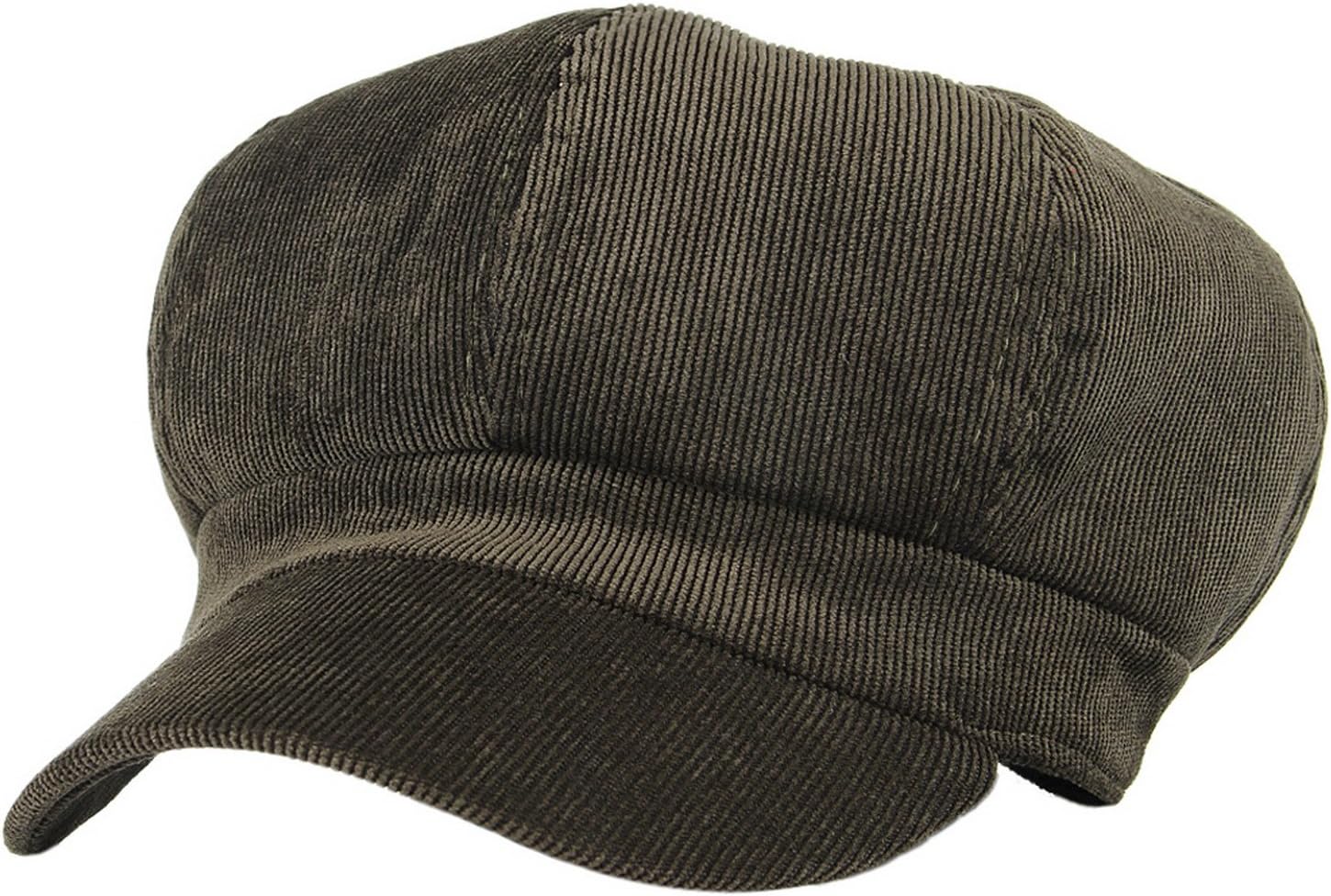 GEMVIEWomen Corduroy 8 Panel Newsboy Baker Boy Cap Peaked Beret Hat Cabbie Painter Hat