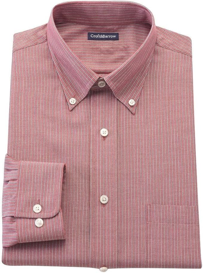 Croft & Barrow Mens Classic Fit Dress Shirt 14 1/215 SLVS 32/33 Stripe
