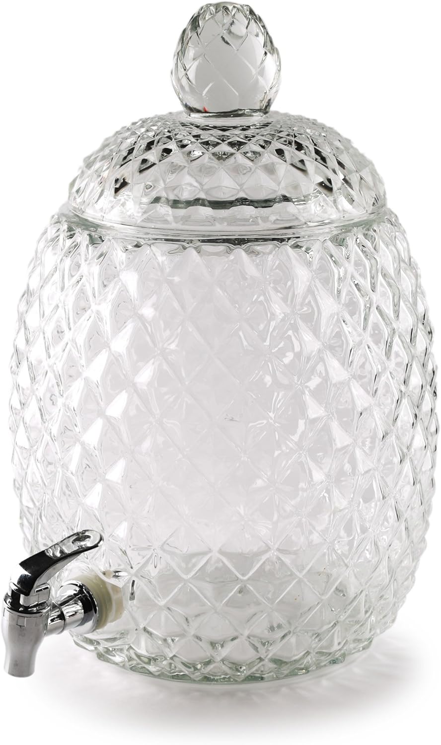 Circleware Sun Tea Jar Beverage Dispenser and Glass Lid, Party Entertainment Home Kitchen Glassware Water Pitcher for Juice, Beer, Kombucha & Cold Drinks, Lead-Free, Huge 2.1 Gallon, Pineapple