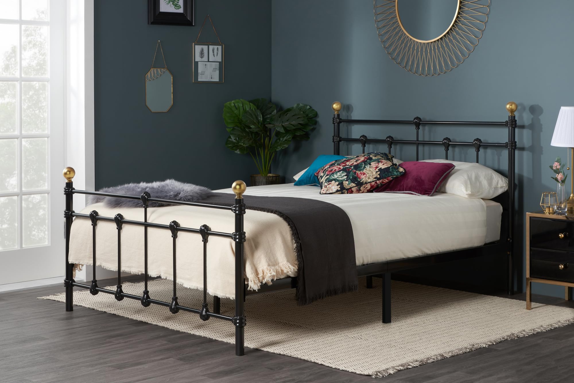 Birlea Atlas Bed - Metal, Black, Double โ image 1