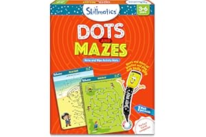 Skillmatics Educational Game - Dots & Mazes, Reusable Activity Mats with Dry Erase Marker, Gifts, Travel Toy, Ages 3 to 6
