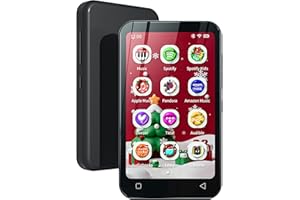 80GB Kids MP3 Player with Bluetooth and WiFi, Parental Controls, Pre-Installed Spotify, Spotify Kids, Audible, TIMMKOO 4" MP4 Player Up to 1TB (Black)