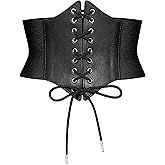 Wedtrend Women's Corset Belt Lace-Up Tied Elastic Waist Belt Renaissance Corset Vintage Belts for Dresses