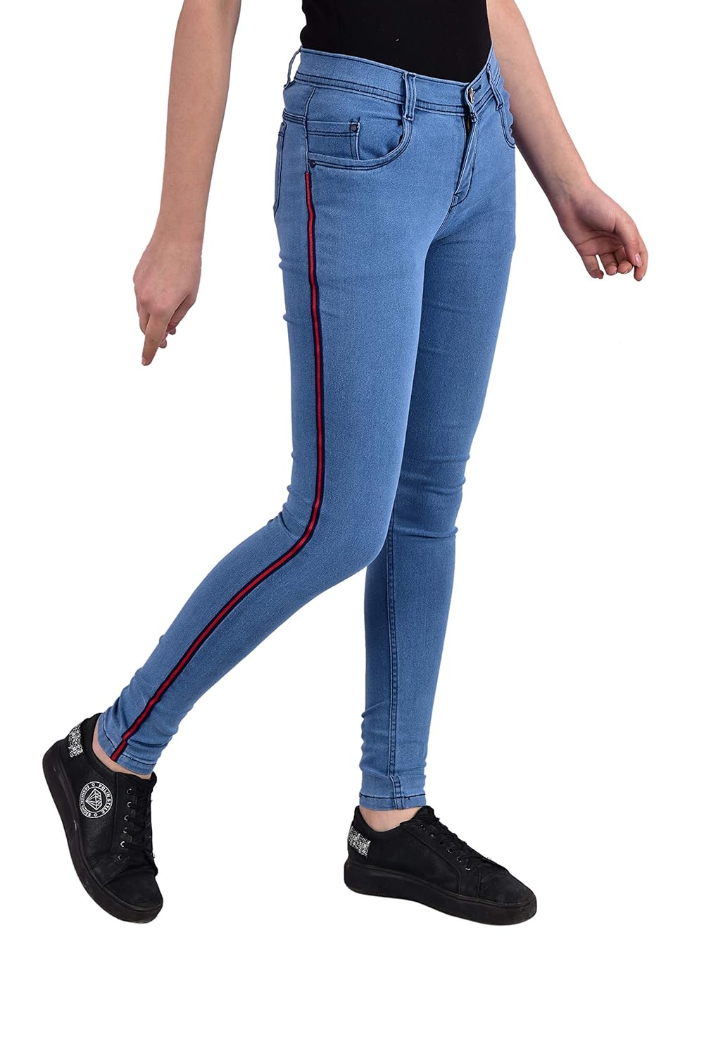 side striped jeans women
