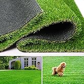 PENFHF Artificial Turf Grass 4 ft x 6 ft, Fake Grass Rug Realistic Grass Carpet 1.38" Pile Outdoor Indoor, Synthetic Mat with Drainage for Dogs, Patio, Backyard, Balcony, Custom Size