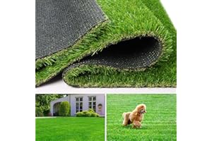 PENFHF Artificial Turf Grass 4 ft x 6 ft, Fake Grass Rug Realistic Grass Carpet 1.38" Pile Outdoor Indoor, Synthetic Mat with Drainage for Dogs, Patio, Backyard, Balcony, Custom Size