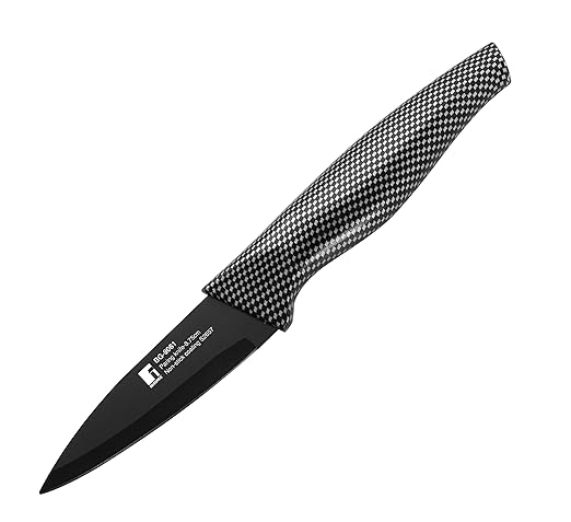 BERGNER Carbon TT Stainless Steel Paring Knife, 8.75cm, Black
