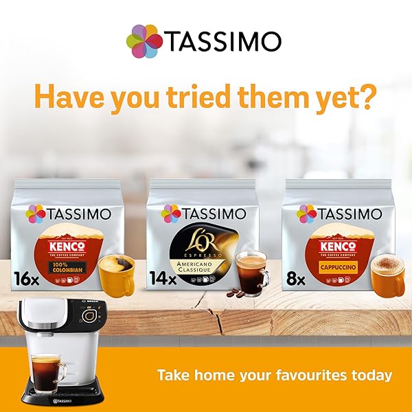 TASSIMO COSTA AMERICANO 16 T DISCS (PACK OF 5, TOTAL 80 T DISCS), WHITE AND RED