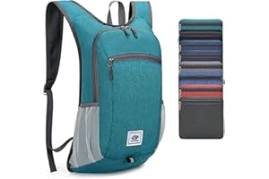 asUwish 15L Hiking Backpack Ultralight Lightweight Packable Hiking Backpacks Water Resistant Folding Daypack for Travel (Green)