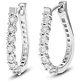 Vir Jewels 1/5 cttw Lab Grown Diamond Hoops Earrings in Sterling Silver With Clip On Backs