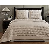 Better Trends 100% Cotton Comforter Set, Olivia Comforter Collection in Light Beige, King Size - CottonTufted, Unique Luxury Bedding, Soft and Plus, Machine Washable & Tumble Dry