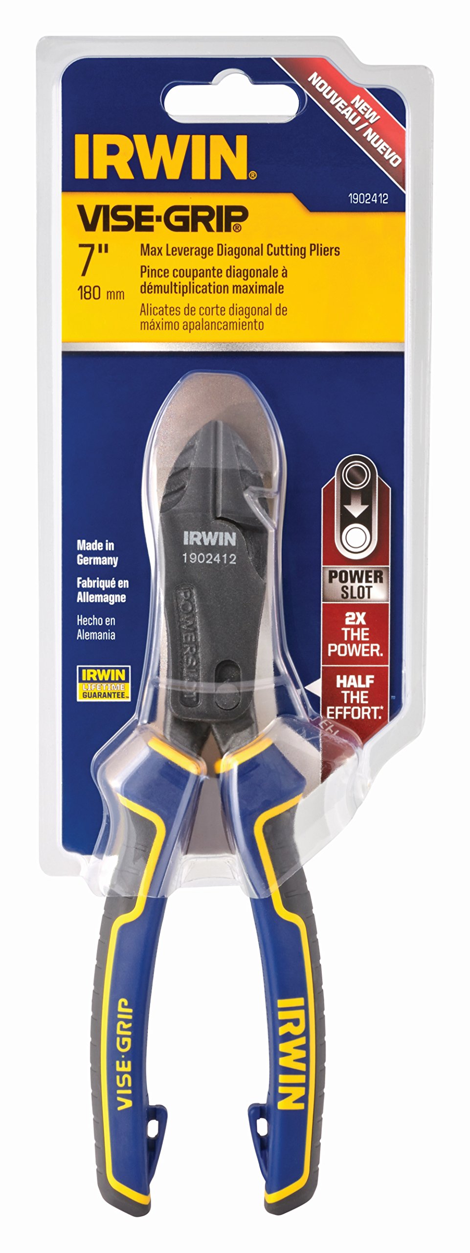 Irwin 1950503 Visegrip Max Leverage Diagonal Cutting Plier with Powerslot, 175mm