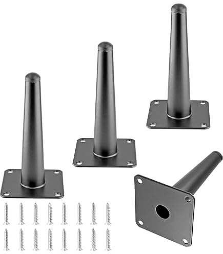 Patas De Metal Negro Para Muebles, Patas Rectas Y Robustas, Patas De Metal Negro Para Muebles Patas Rectas Y Robustas Patas De Repuesto Modernas Para Armarios Sofas Y Sillas Juego De 4 Negras 102 Cm 90505095