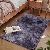 Aspire Homeware Dark Grey Shag Rug 60x110 cm Non Slip Thick Pile Living Room view 3