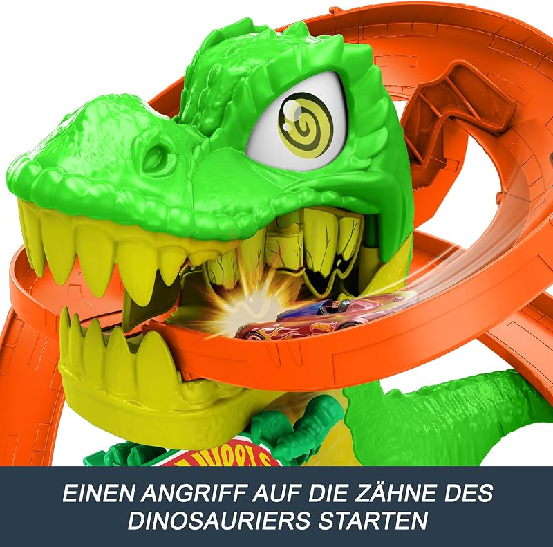 City T-Rex Flammenkampf und 1:64 Druckguss-Auto