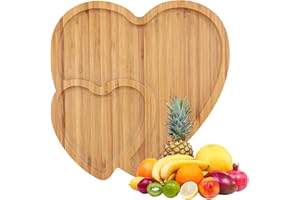 Bamboo Serving Tray Heart Shaped Cheese Board Salad Plate Double Dinner Plate Cake Plate Universal Serving Platter Appetizer 