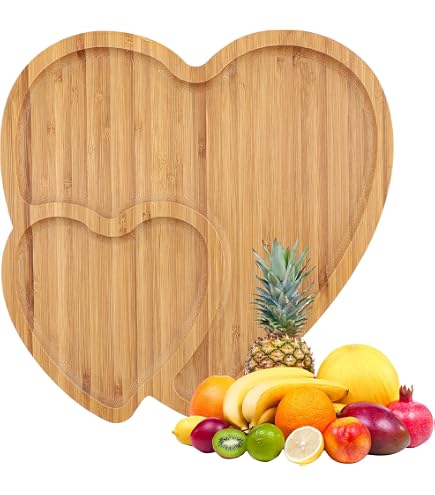Plateaux En Bois De Noyer En Forme De Cœur – Lot De 2, 9,5x9,5 Cm, Pour Snacks, Décoration Table