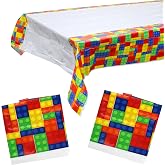 Iconikal 3-Pack Building Block Party Tablecloth 54x84 Colorful Plastic