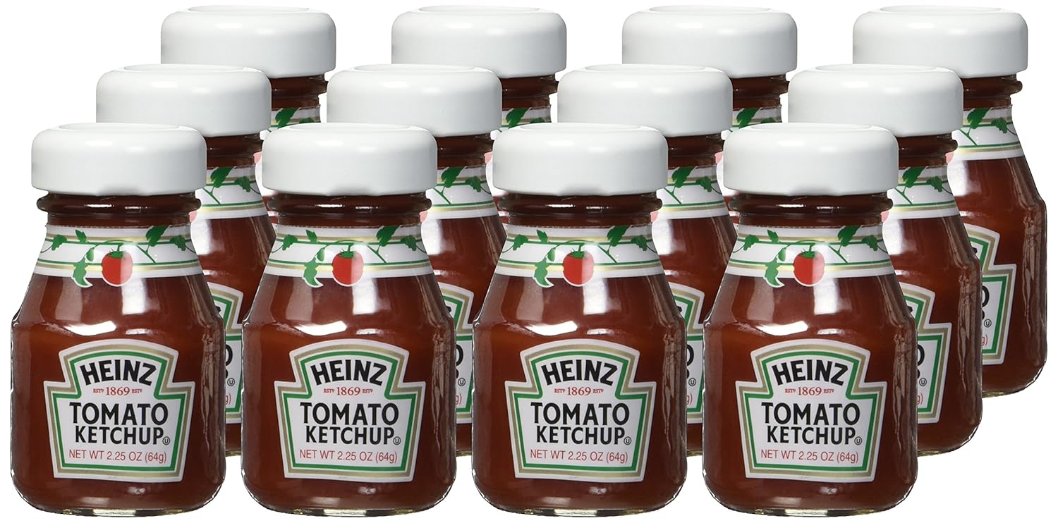 Amazon Com Heinz Ketchup 2 25 Oz Glass Miniatures Pack Of 12 Bottles Grocery Gourmet Food