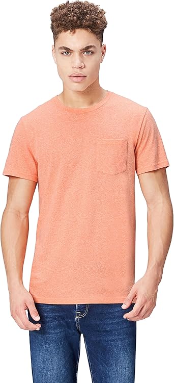 Marca Amazon - find. Camiseta Jaspeada de Cuello Redondo para Hombre