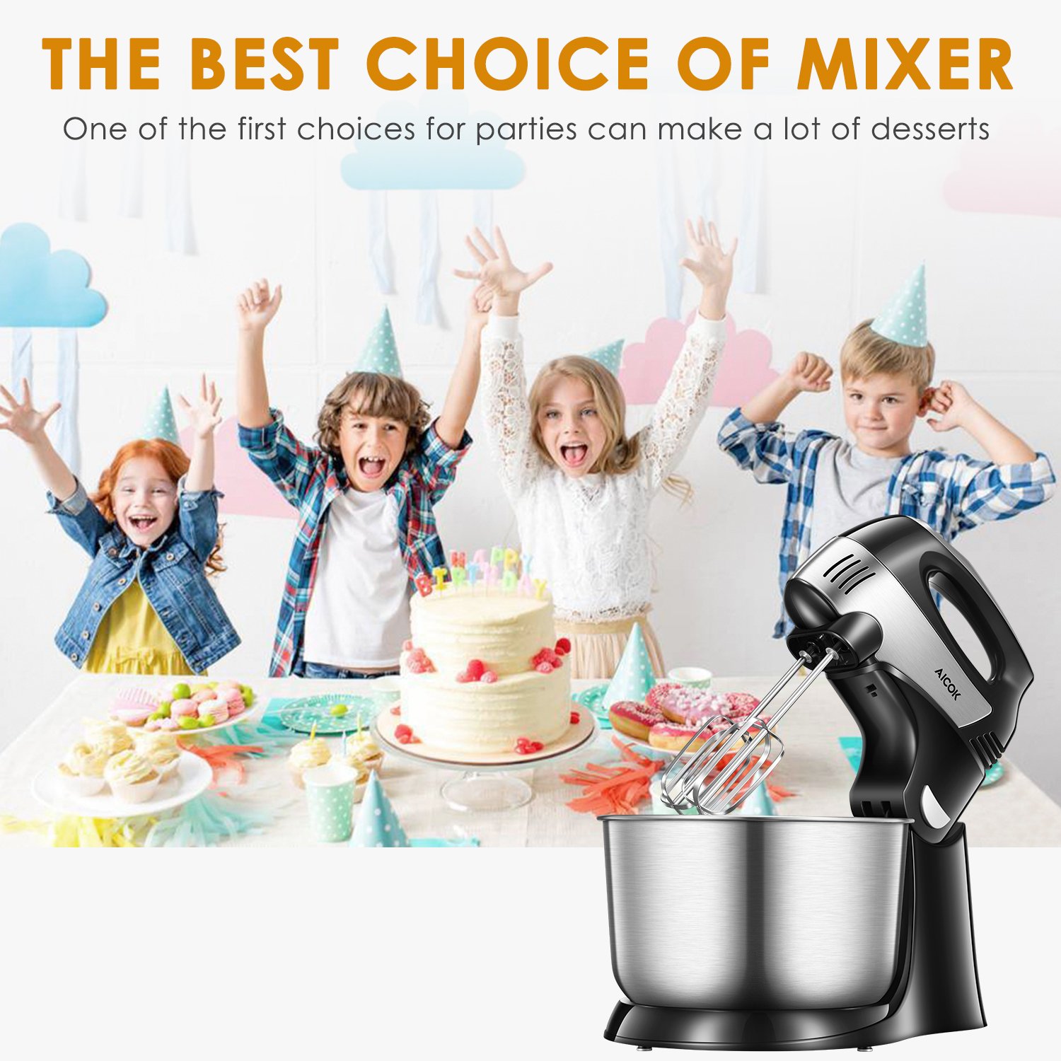 Hand Mixer 2 in 1 Electric mixer 6 Option ( Precise 5 speed control