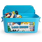 Brick Loot 1,000 Bricks Plus 70 Building Blocks Bulk Set – 1,070 Pieces with Deluxe Storage Box, Lego-Compatible Mixed Colors Classic Bricks, Creative STEM Construction Toys for Kids & Adults