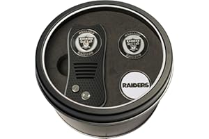 Team Golf NFL Gift Set Retractable Divot Tool with 3 Double-Sided Magnetic Ball Markers, Patented Single Prong Design, Causes Less Damage to Greens, Retractable Mechanism