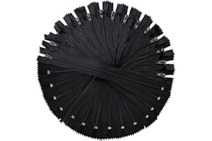 KGS Nylon Zippers for Sewing Crafts | Size: 4 Inch | Color: Black | 20 Pieces per Pack | Single Color #3 Nylon Zippers for Ma