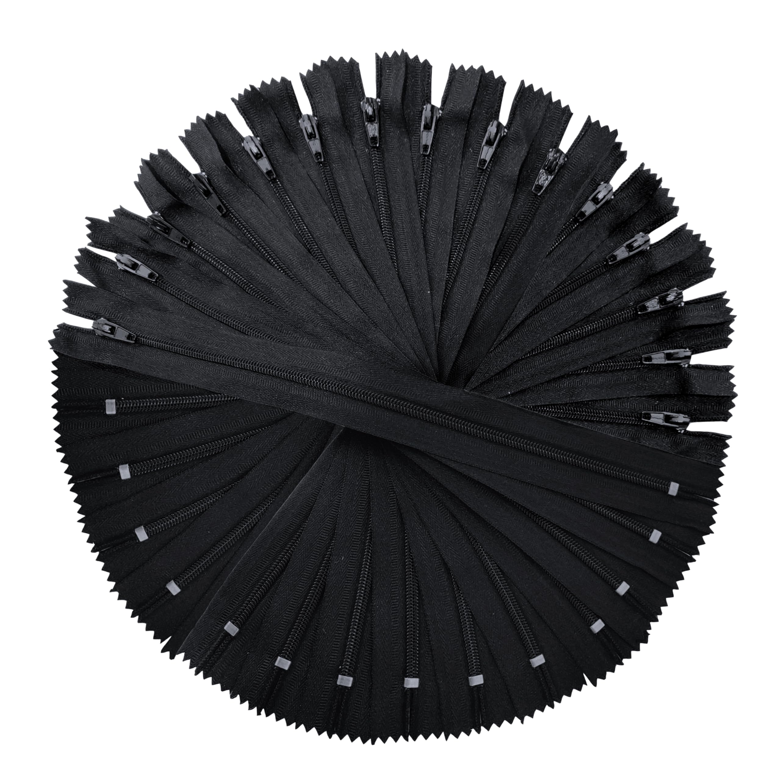 Photo 1 of KGS Nylon Zippers for Sewing Crafts | Size: 9 Inch | Color: Black | 100 Pieces per Pack | Single Color #3 Nylon Zippers for Making Bags, Pouches, Pillow Covers and Sewing Craft Projects