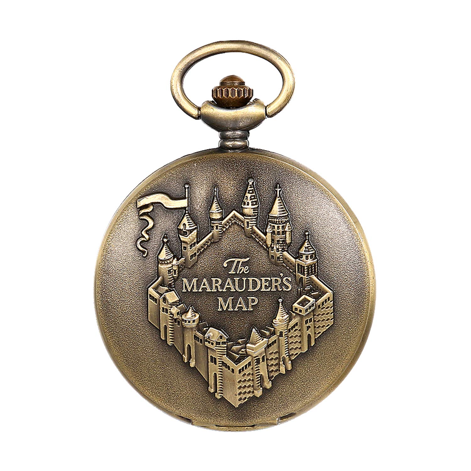 JewelryWe The Marauder's Map Pocket Watch Classic Quartz Watch Necklace Pendant Watches with Chain