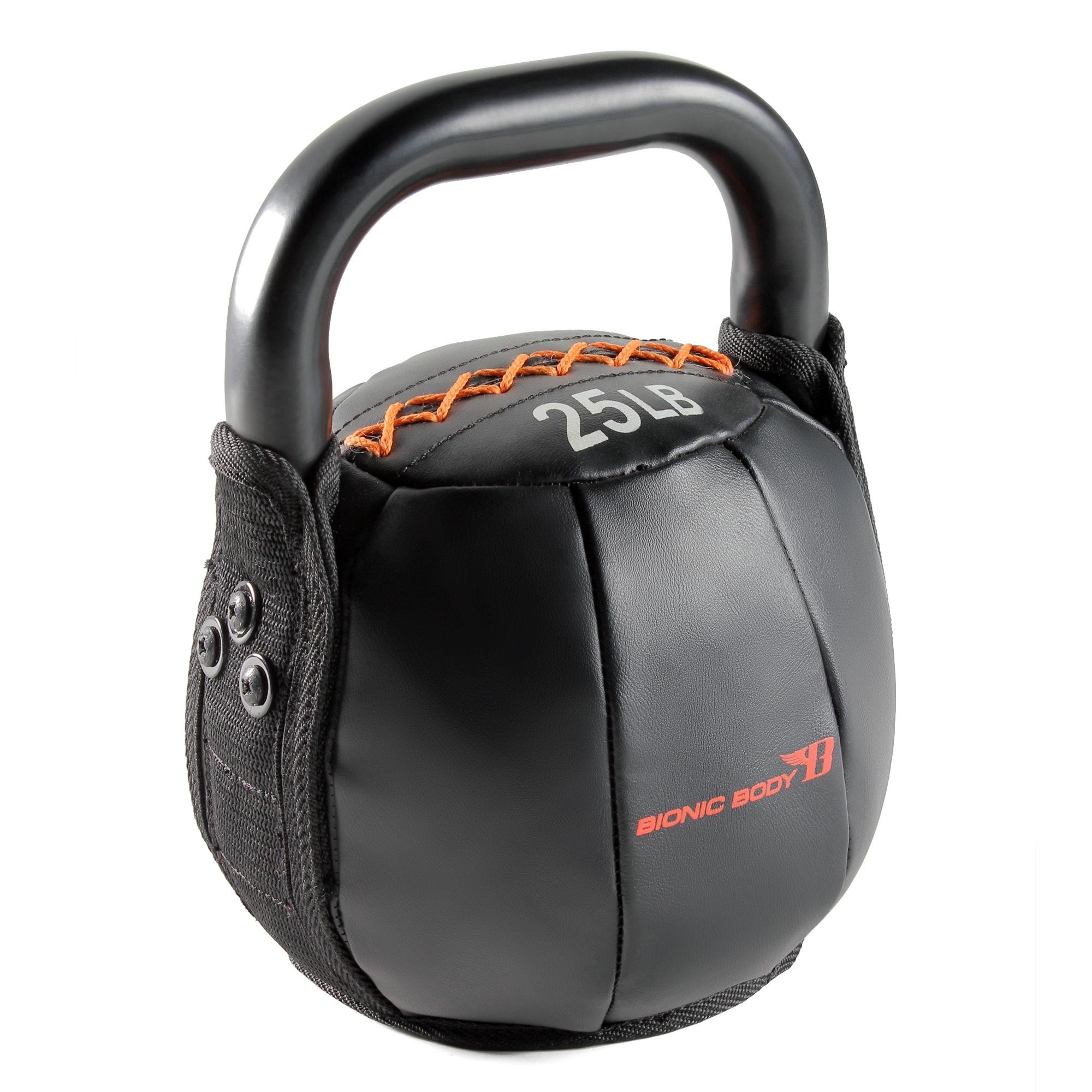 Bionic Body Soft Kettle Bell with Handle, 25 lb, Black