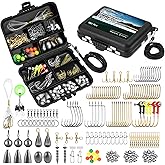 MadBite by KastKing 182/265/400pcs Compact Fishing Tackle Kit - All-in-One Freshwater Hooks, Weights, Bobbers in Tackle Box, Fishing Gear Set for Bass Trout Panfish