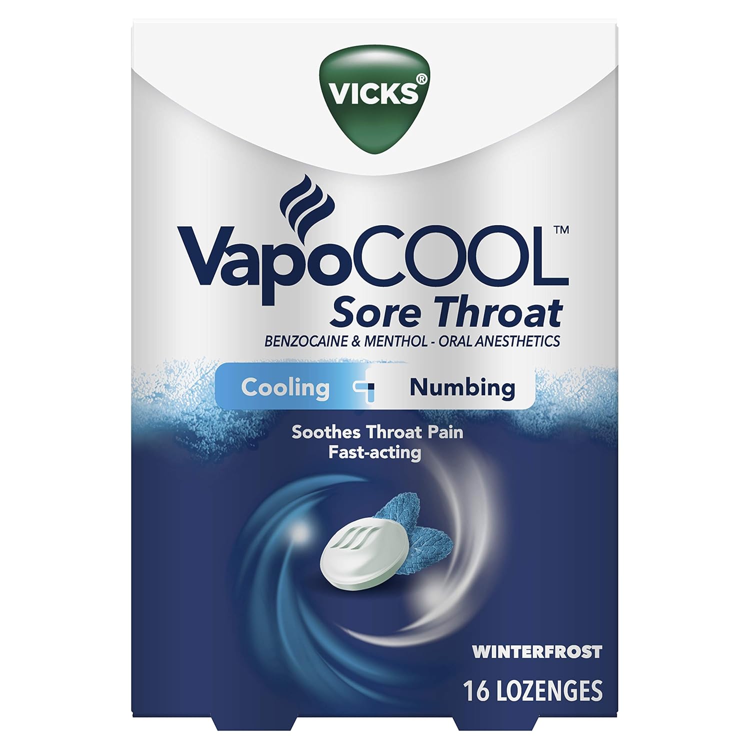 Vicks VapoCool Sore Throat Lozenge, Relieves Painful Sore
