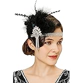 BABEYOND Flapper Headpiece for Women - Flapper Feather Headband 1920s Gatsby Headpiece Vintage Accessories for Women