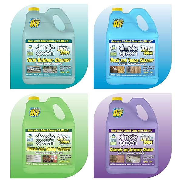 OXY SOLVE HOUSE AND SIDING PRESSURE WASHER CLEANER – REMOVES STAINS FROM MOLD & MILDEW ON VINYL, ALUMINUM, WOOD, BRICK, STUCCO – CONCENTRATE 1 GAL.