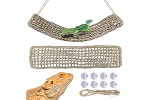 GCVOPTON 2 Pieces Bearded Dragon Hammock Large, 30" x 7" Reptile Hammock, Lizard Hammock,Bearded Dragon Climbing Habitat Tank Accessories,Reptile Bridge for Chameleon Hermit Gecko Snakes