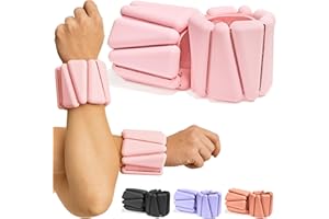 BAREGAMYAN Pilates Ankle Weights Adjustable, Weighted Wrist Weights for Women, Polainas Para los Tobillos con Peso, Arm Weights for Walking, Home Gym Workout, Strength Training, Set of 2 (1lb Each)