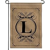 Anley Classic Monogram Letter L Garden Flag, Double Sided Family Last Name Initial Yard Flags - Personalized Welcome Home Decor - Weather Proof & Double Stitched - 18 x 12.5 Inch