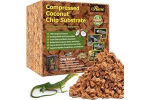 Riare 10LB Coconut Chip Substrate for Reptiles, 72 Quart Coconut Fiber Substrate Coco Chips Substrate Coconut Husk Bedding for Snakes, Tortoises, Ball Python, Bearded Dragon, Geckos, Lizards, Frogs