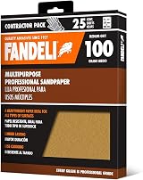 Fandeli 100 Grit Sandpaper 25pk 23x28cm Metal Wood Paint Surfaces view 2
