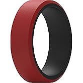 ThunderFit Silicone Rings for Men, Flat Top Angled Edge Two Layers Rubber Engagement Bands 9.8mm Wide 2mm Thick - 1/4/8 Variety Multipack