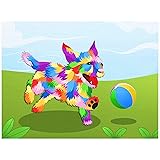 Maomaomi Paint by Numbers for Kids & Adults & Beginner - 16 × 12 inch DIY Canvas Painting Gift Kits - Happy Dog Without Frame